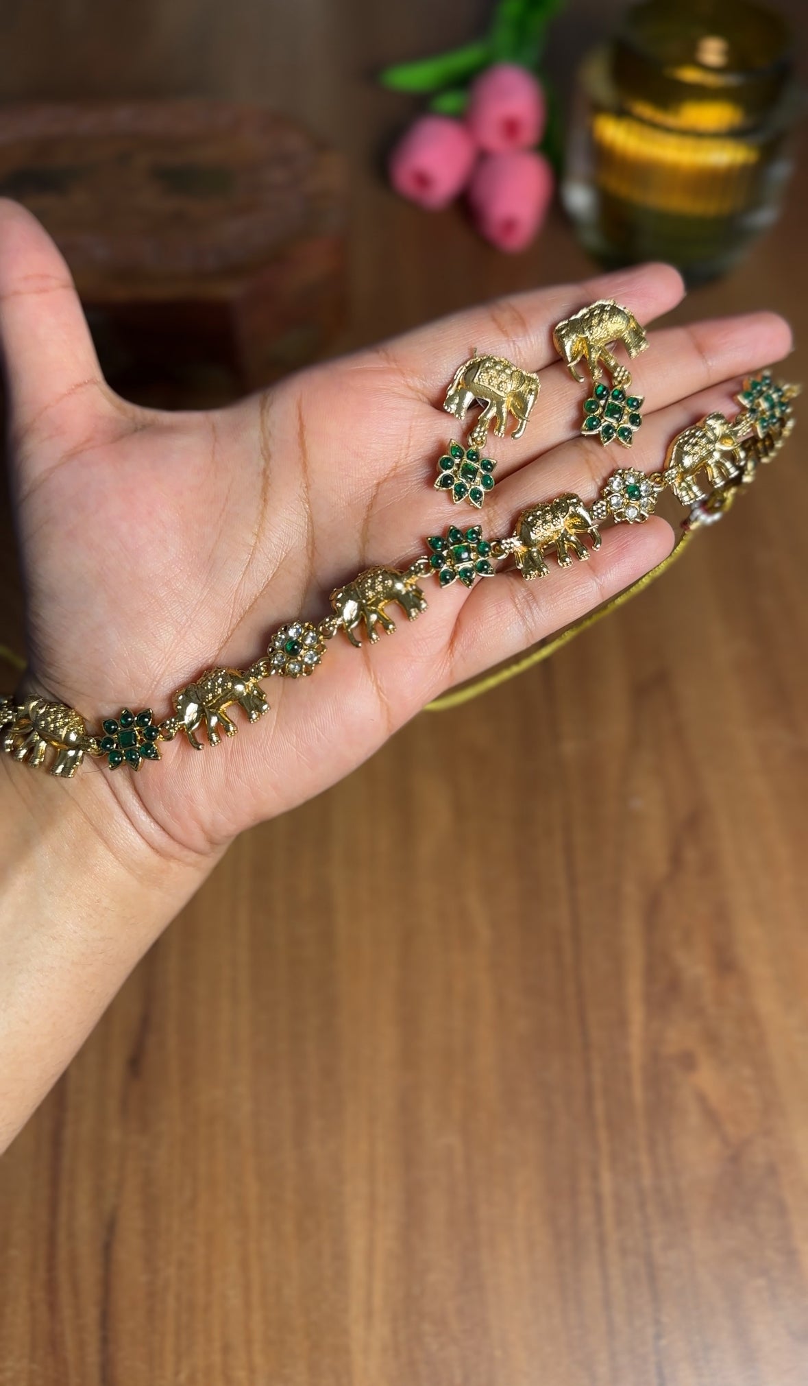 Elephant Floral Choker