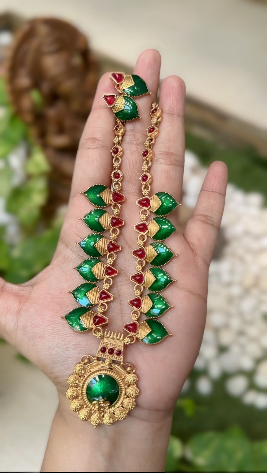 Peacock Pendant Nagapadam Necklace