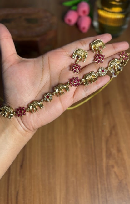 Elephant Floral Choker
