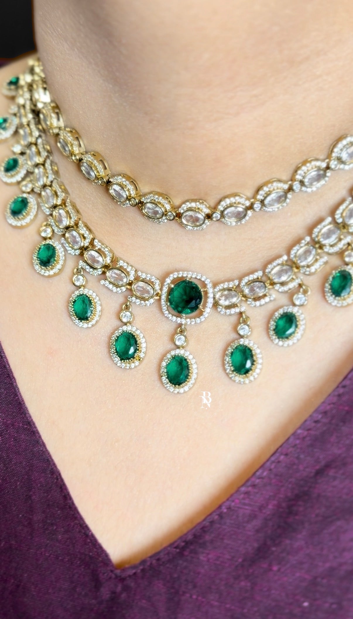 Premium Emerald Victorian Necklace