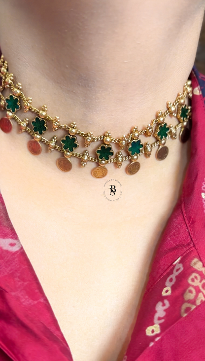 Floral Coin Choker