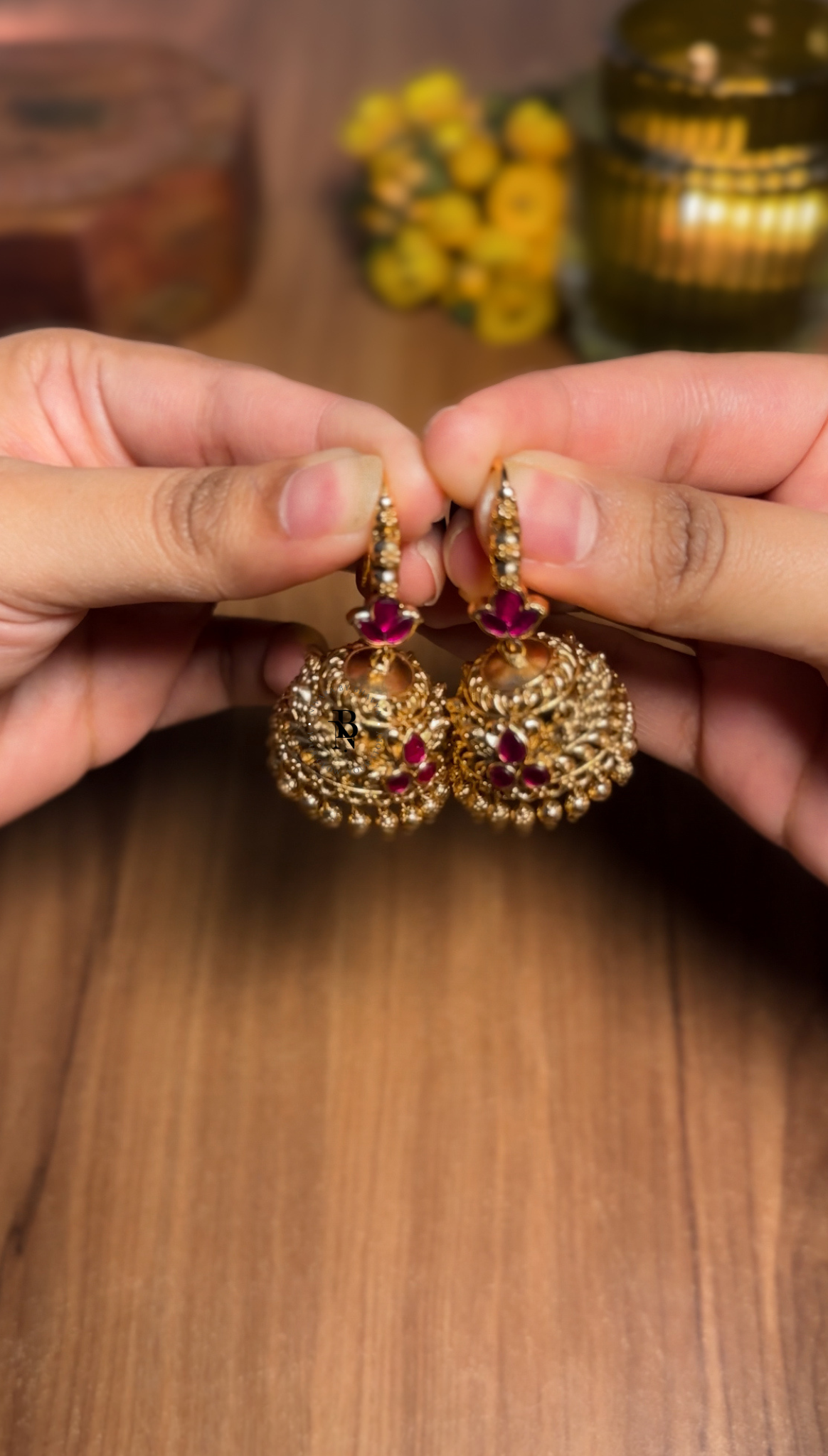 Premium Ruby Jadau Jhumka