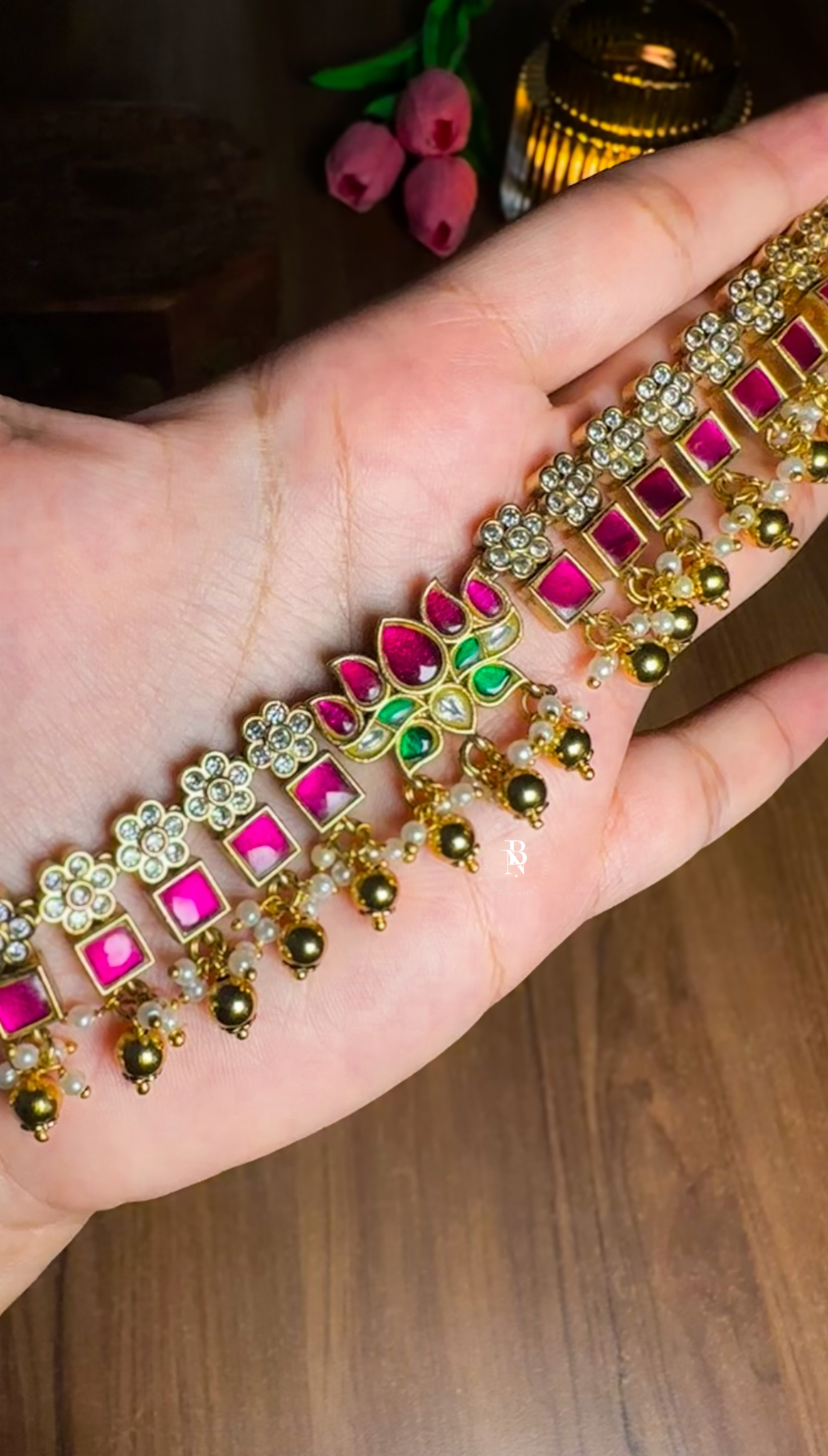 Jadau Lotus Necklace