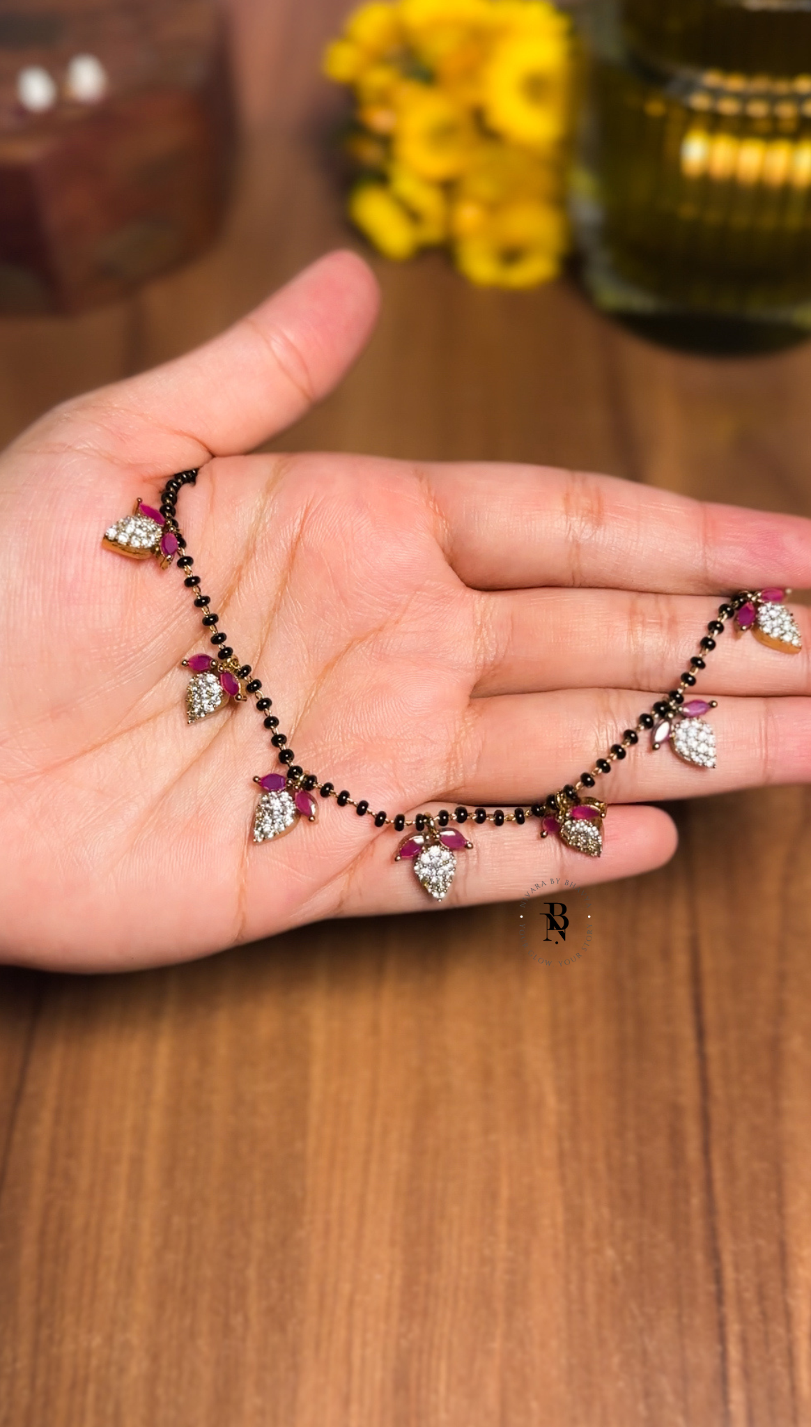 Diamond & Ruby Lookalike Mangalsutra