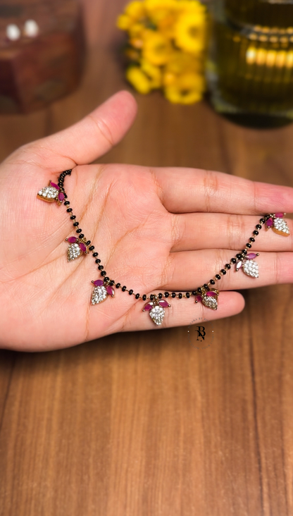 Diamond & Ruby Lookalike Mangalsutra