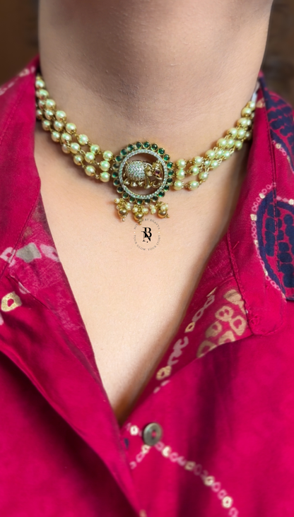 Elephant & Pearl Choker