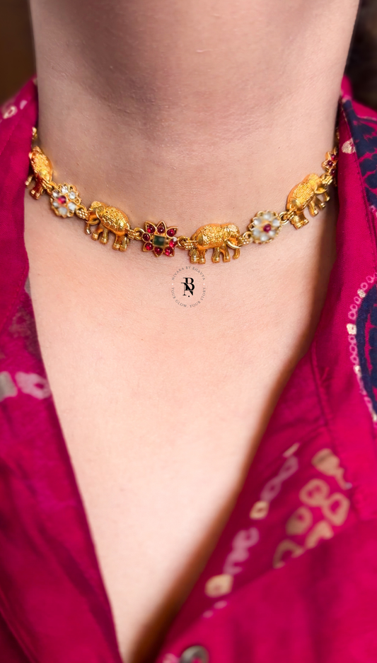 Elephant Floral Choker