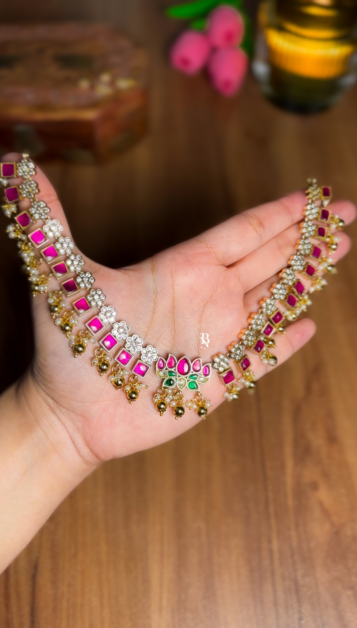 Jadau Lotus Necklace