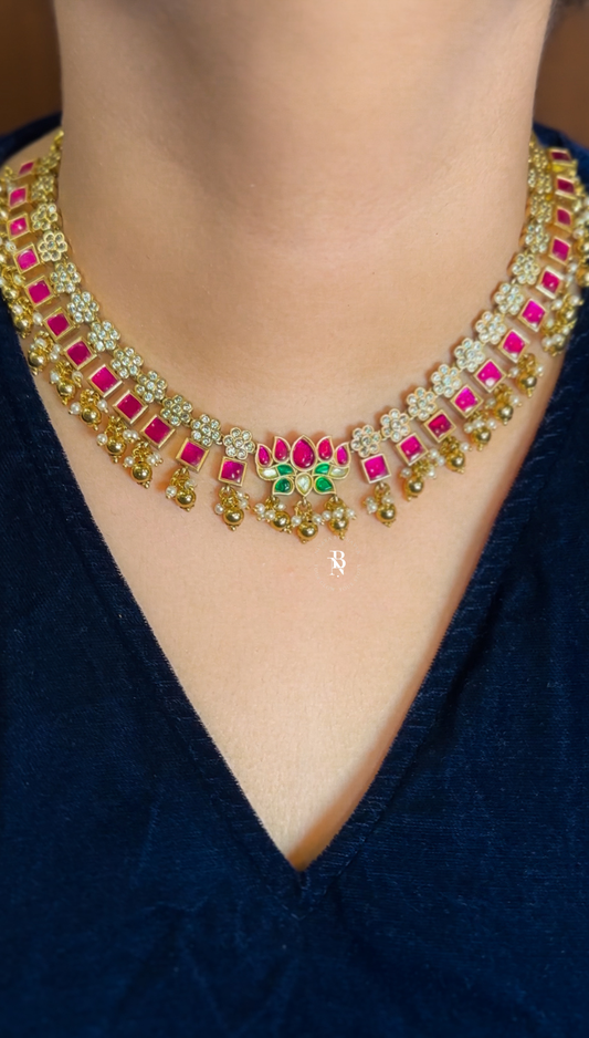 Jadau Lotus Necklace