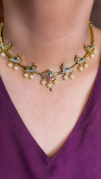 Parrot Lotus Necklace