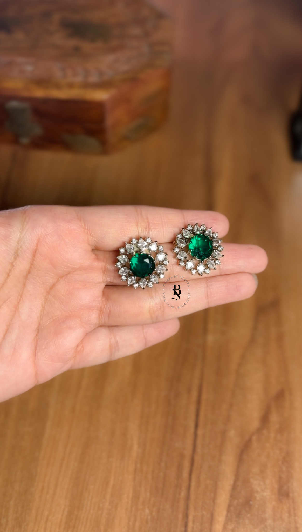 Emerald & Diamond 3 layer Necklace