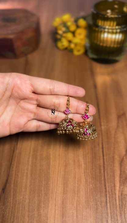 Premium Ruby Jadau Jhumka