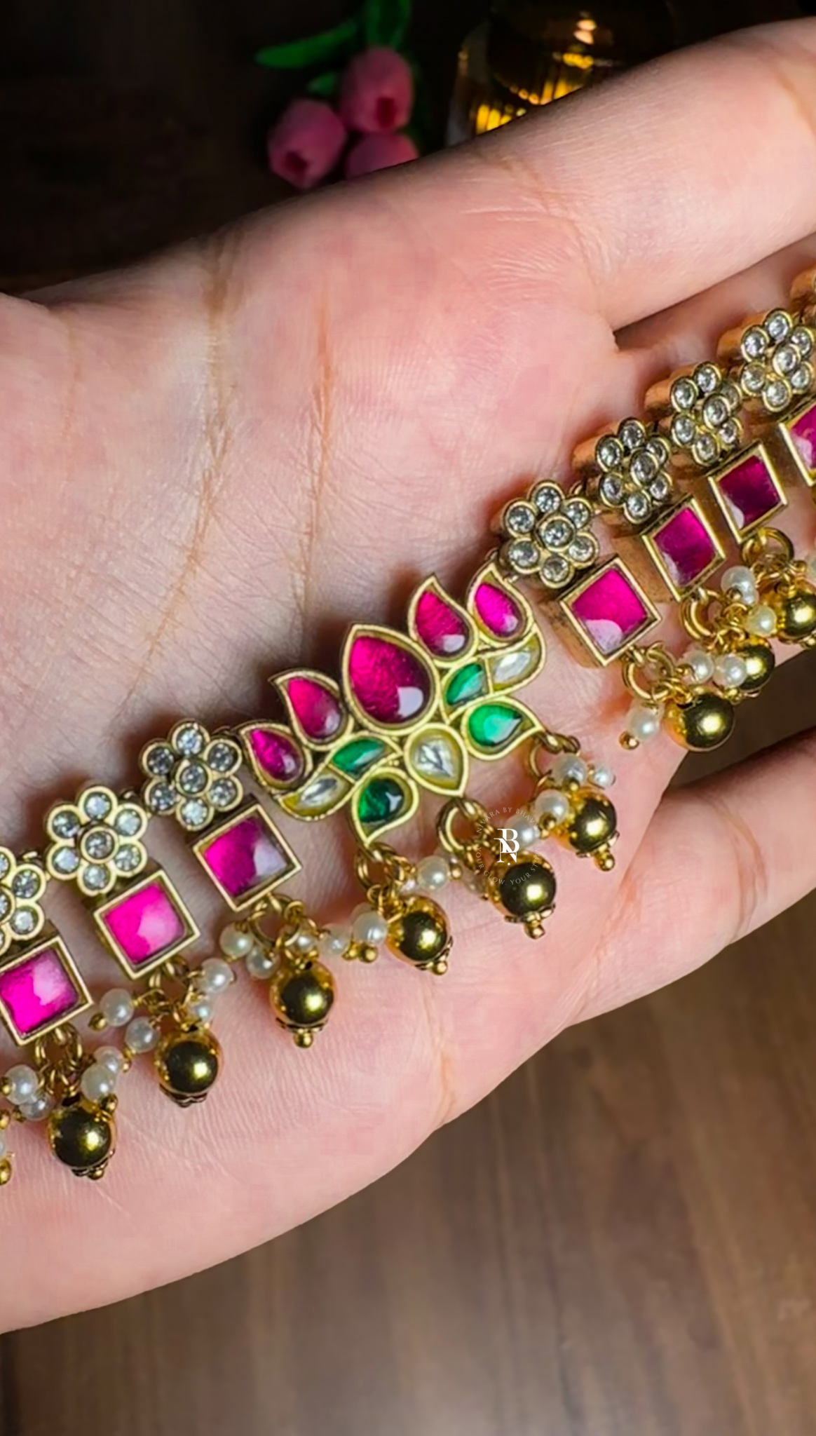 Jadau Lotus Necklace
