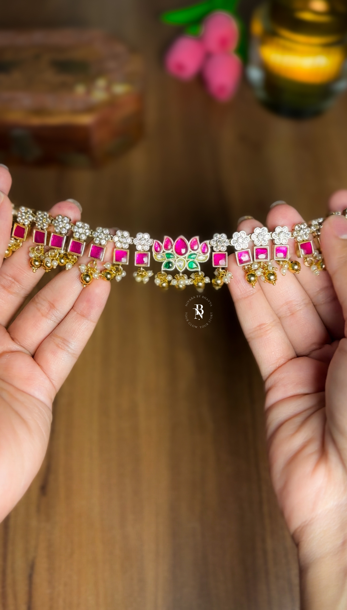 Jadau Lotus Necklace