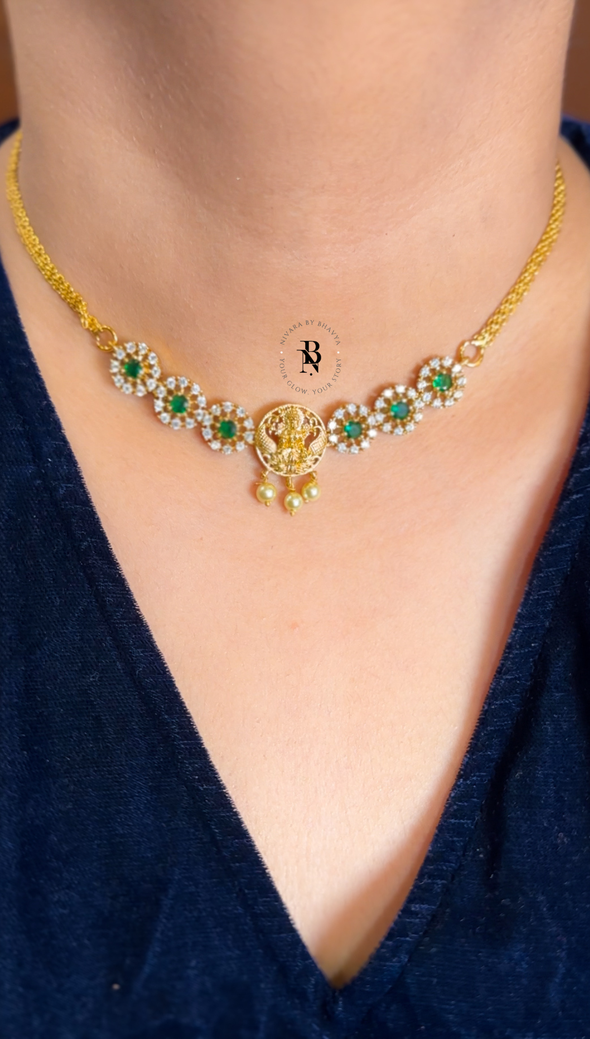 AD Stone Lakshmi Necklace