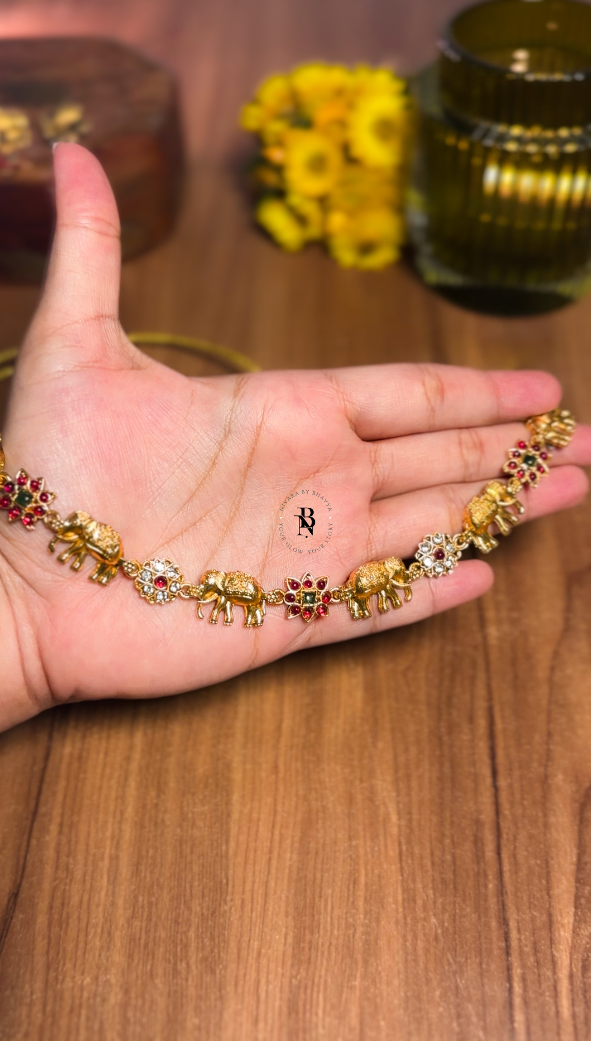 Elephant Floral Choker