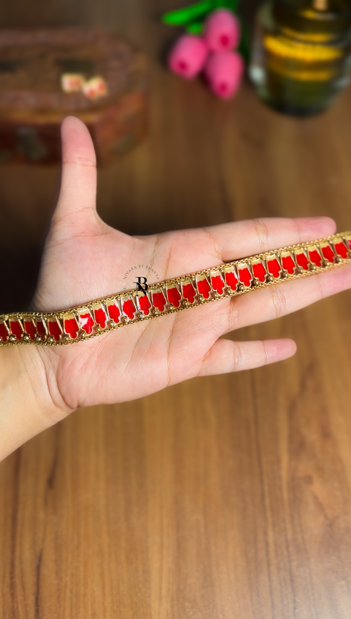 Red Enamel Nagapadam Choker