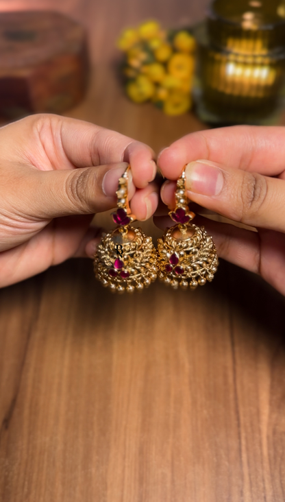 Premium Ruby Jadau Jhumka