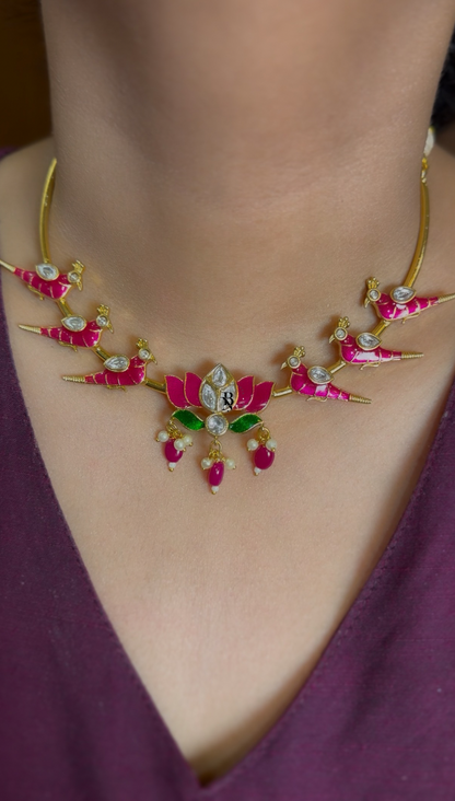 Lotus Parrot Necklace
