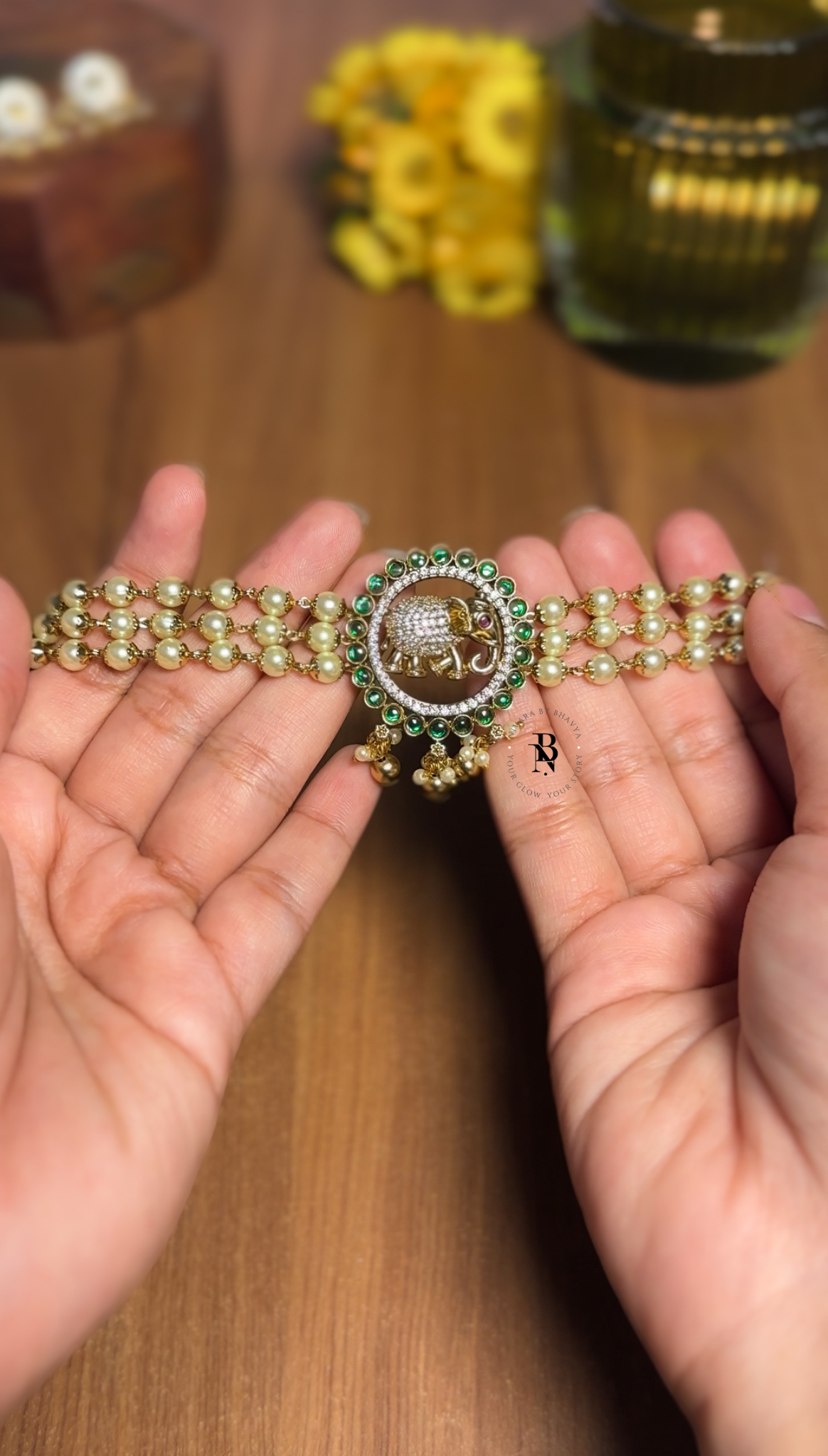 Elephant & Pearl Choker