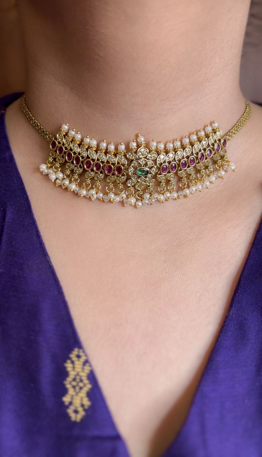 AD Pearl Chain Choker