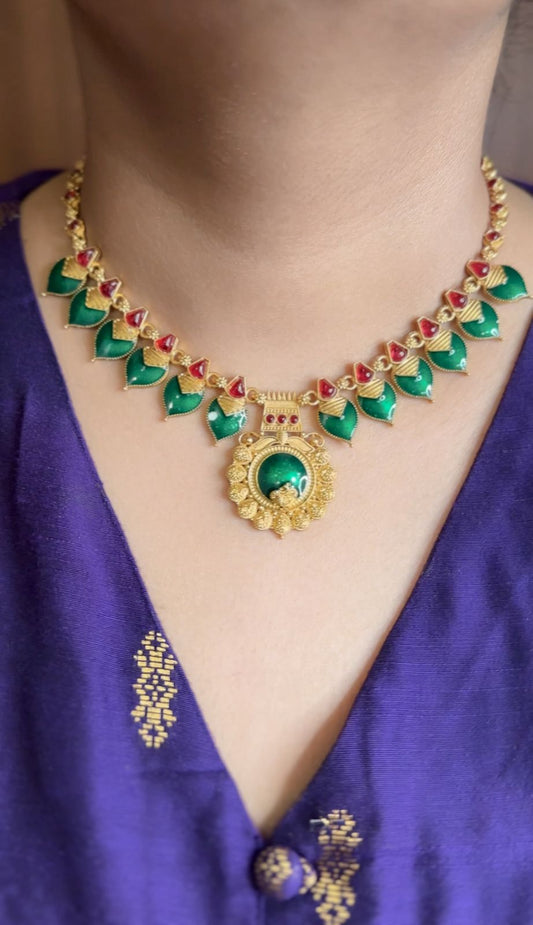 Peacock Pendant Nagapadam Necklace