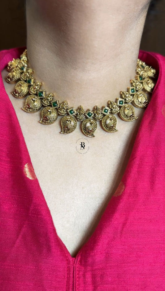 Lakshmi Mango Peacock Necklace