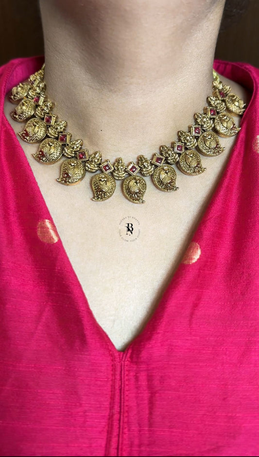 Lakshmi Mango Peacock Necklace
