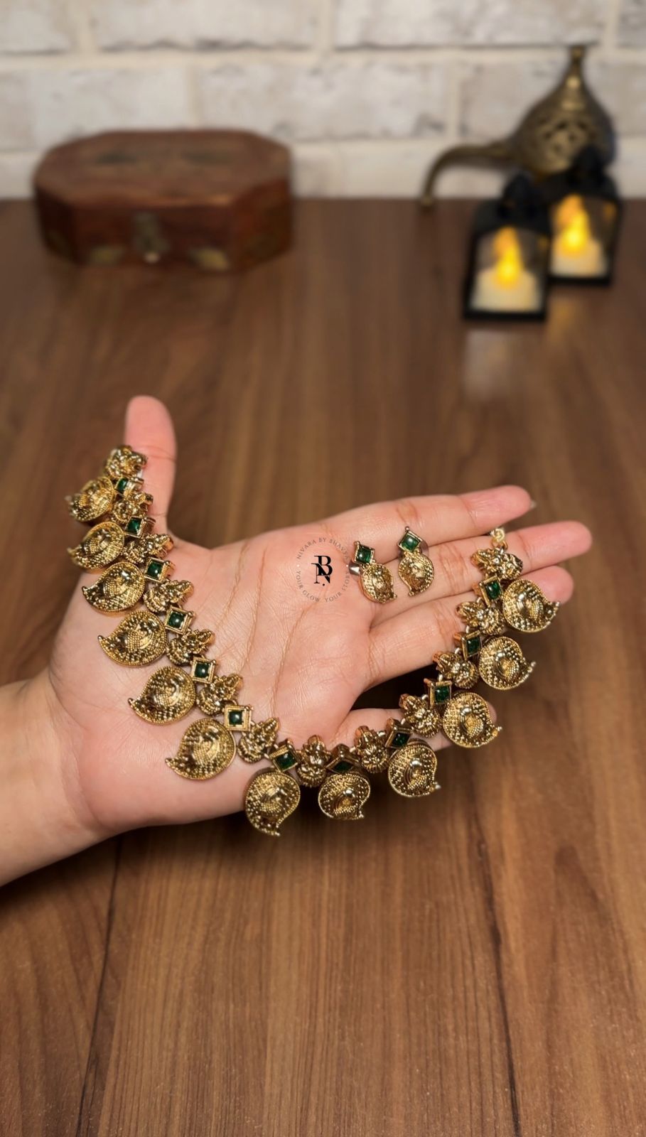 Lakshmi Mango Peacock Necklace