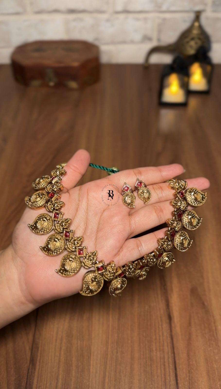 Lakshmi Mango Peacock Necklace