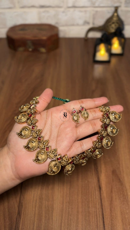 Lakshmi Mango Peacock Necklace