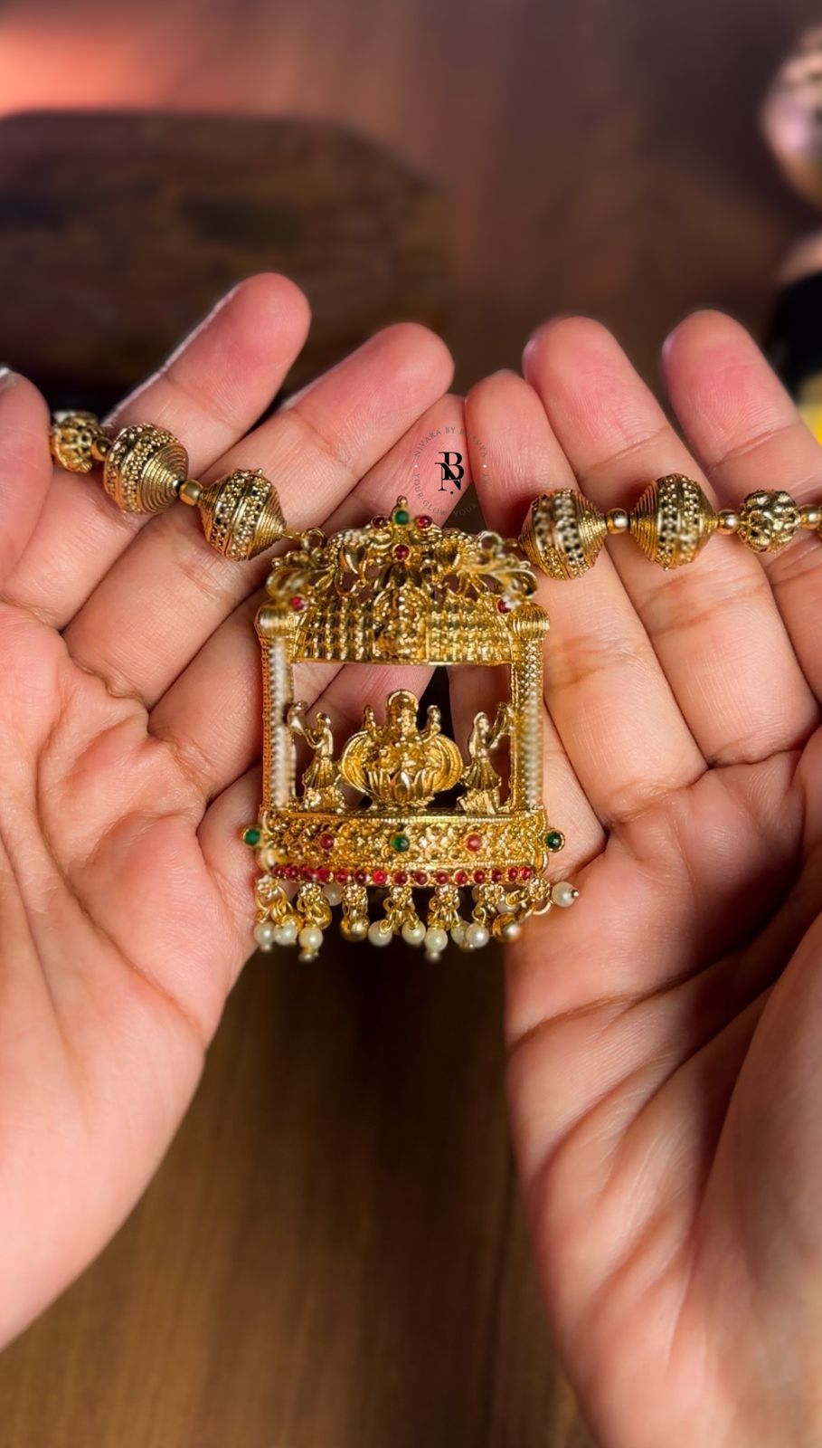 Lakshmi Gopuram Pendant Haram