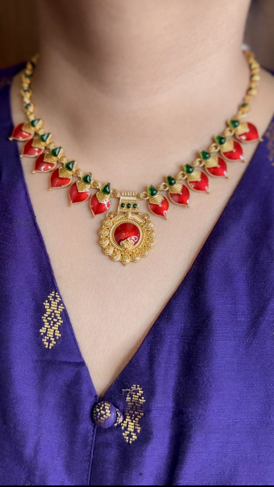 Peacock Pendant Nagapadam Necklace